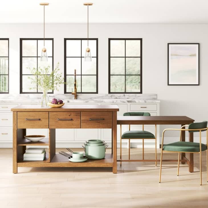 Pine kitchen best sale island with seating